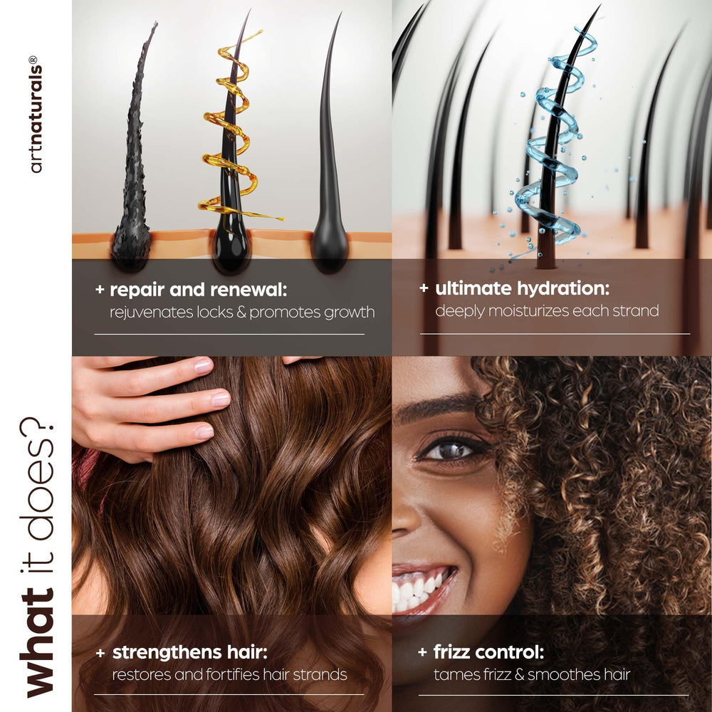 artnaturals hair growth shampoo label highlights DHT-blocking ingredients
