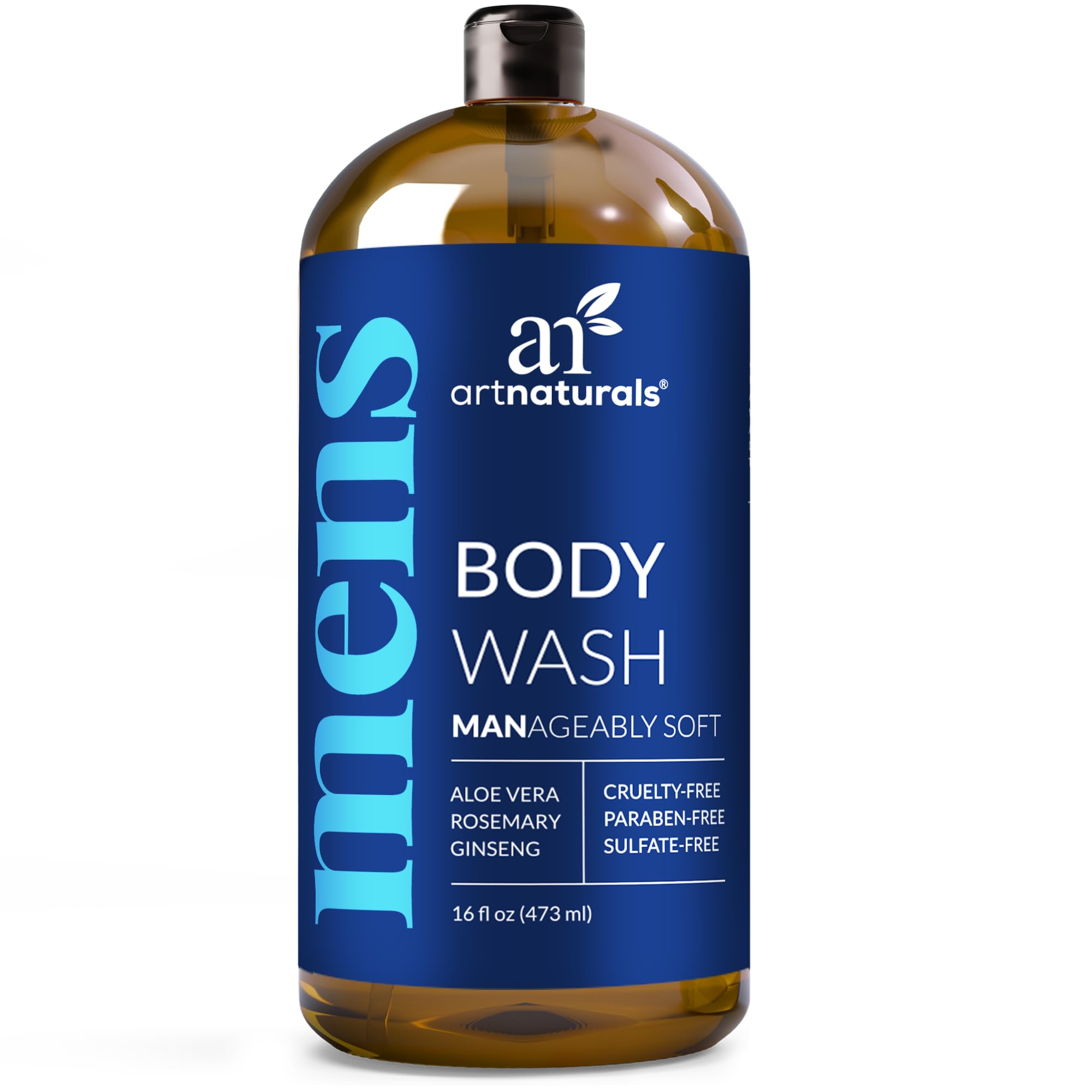 ArtNaturals Men’s Fresh Body Wash bottle front shows a refreshing daily cleanse.