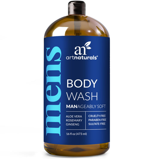 ArtNaturals Men’s Fresh Body Wash bottle front shows a refreshing daily cleanse.