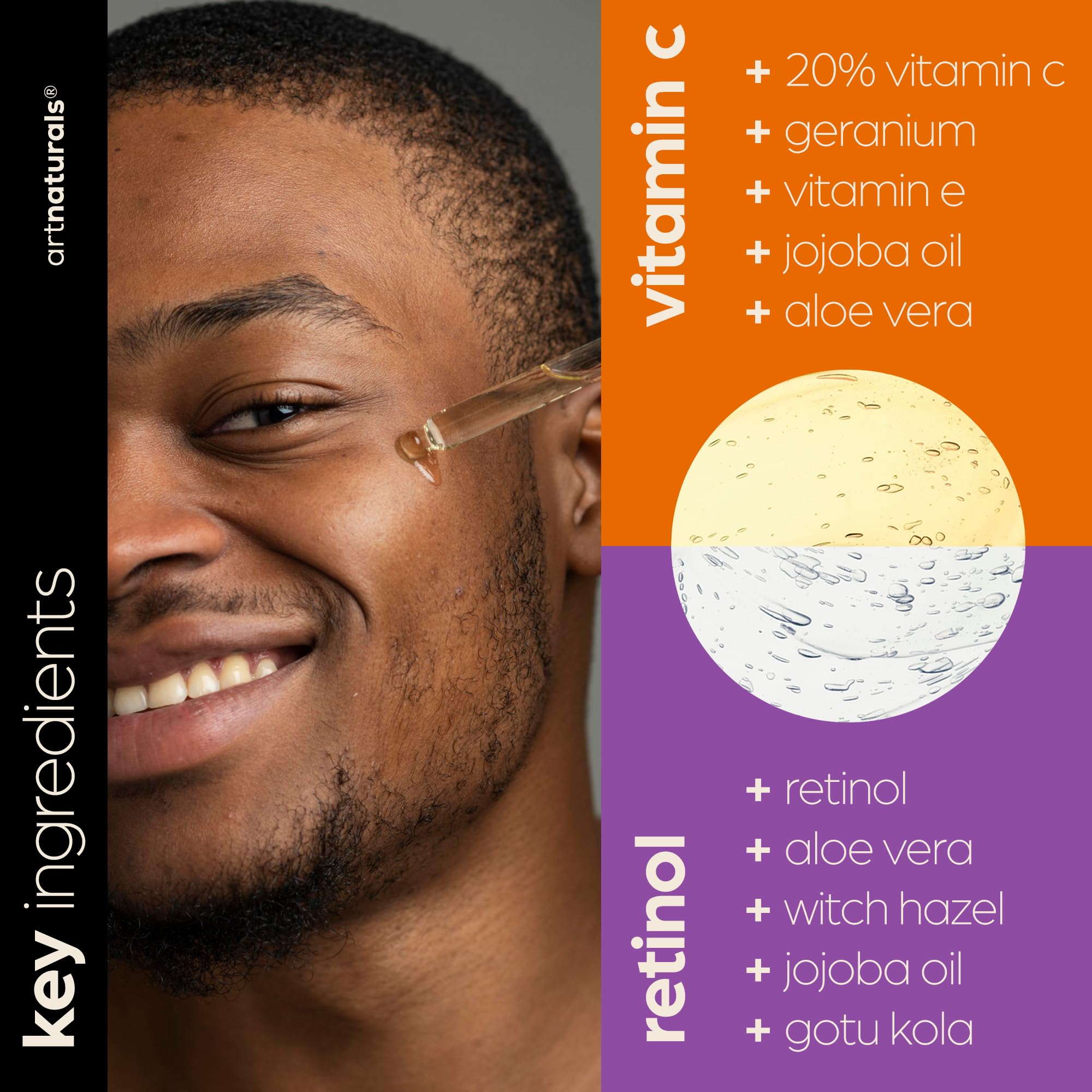 ArtNaturals Niacinamide serum swirl highlighting even tone support