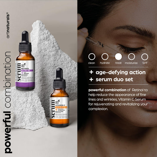 ArtNaturals retinol serum dropper ready for nightly use to support renewal