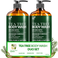 Artnaturals Tea Tree Body Wash bottle for antibacterial cleanse and refreshed skin