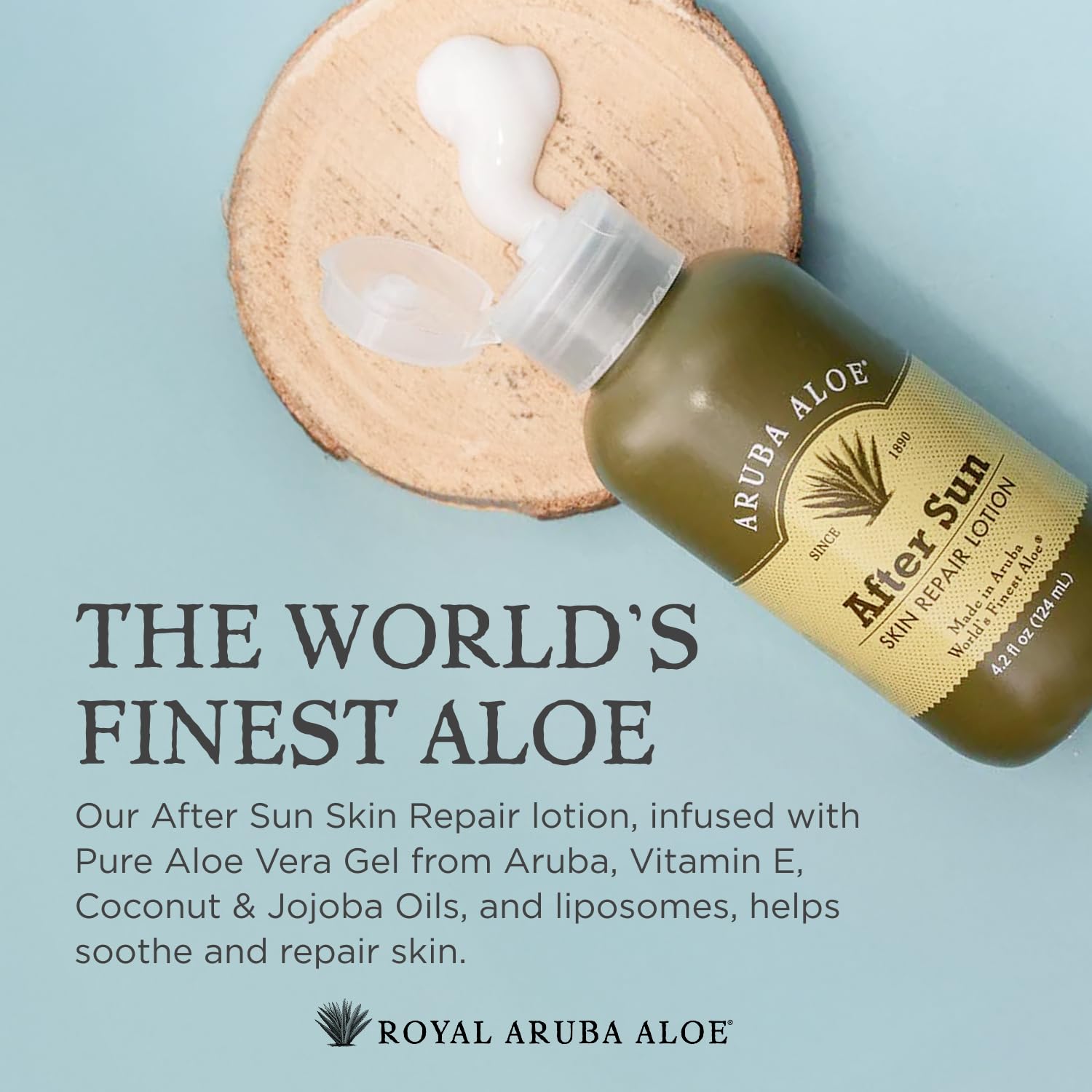 Aruba Aloe After-Sun Lotion being applied delivers soothing relief after sun.