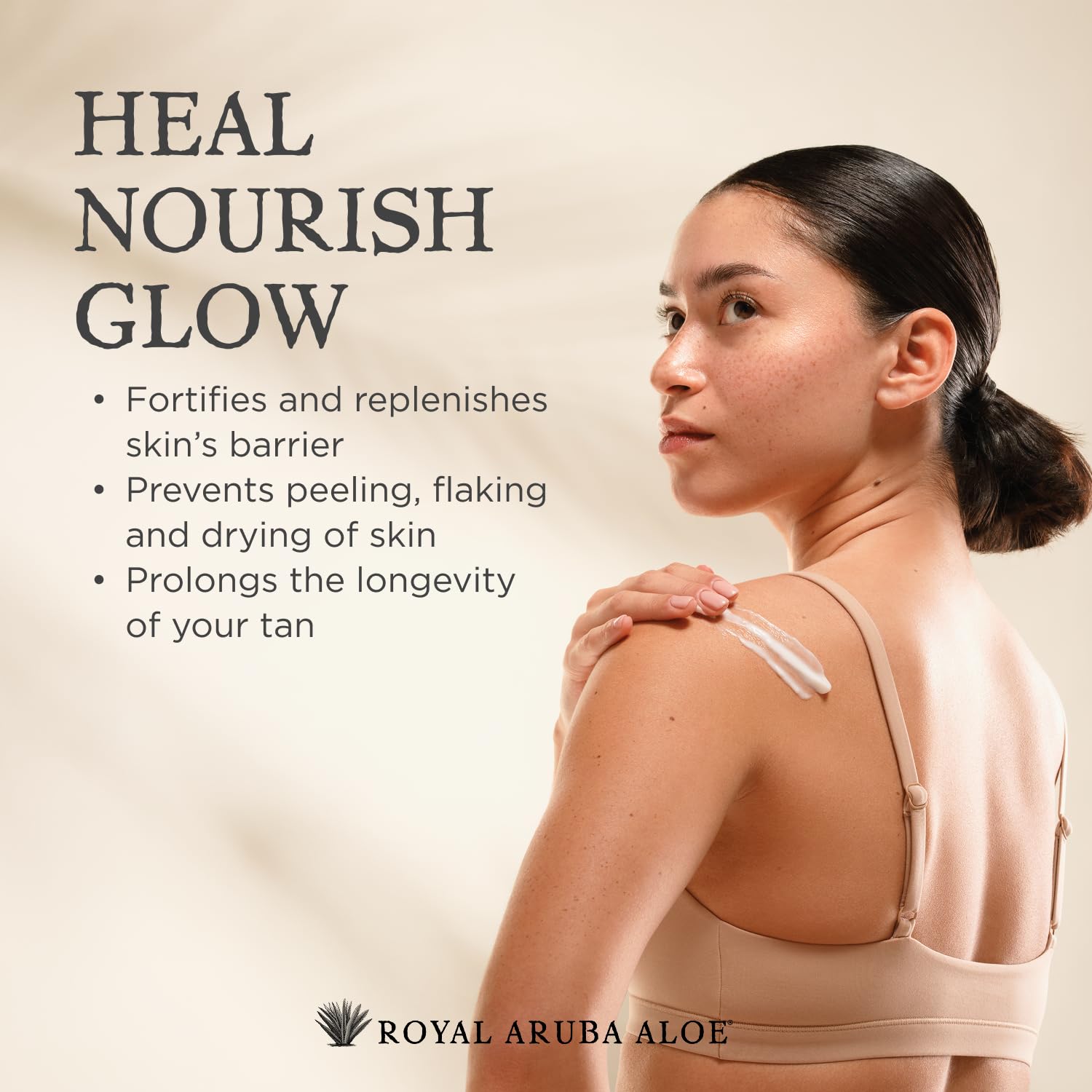 Aruba Aloe After-Sun Lotion texture shows lightweight, non-greasy absorption.