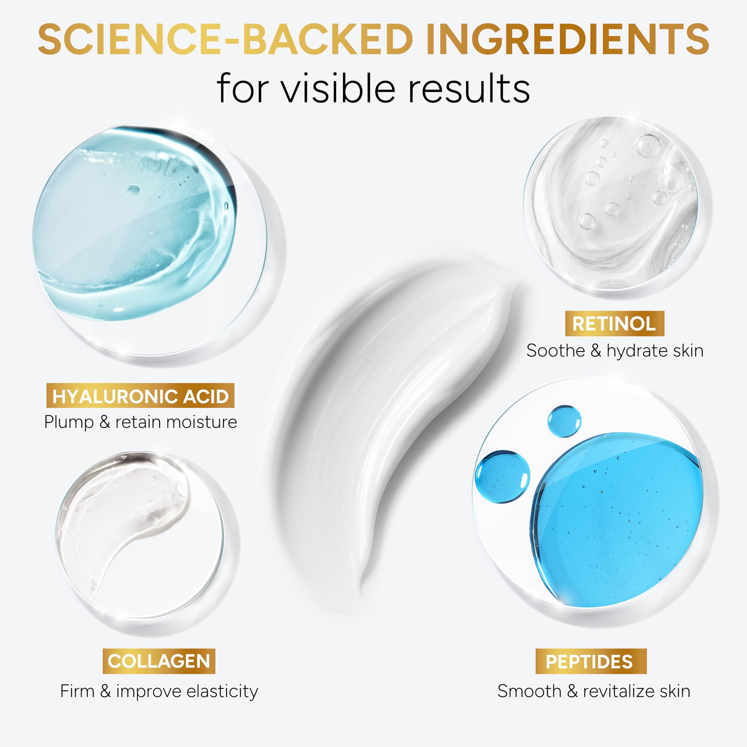 Arvesa Collagen Peptides cream texture close-up highlighting silky glide.