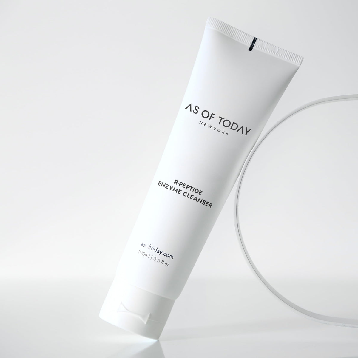 AS OF TODAY R Peptide Enzyme Cleanser bottle pour for simple daily cleansing.
