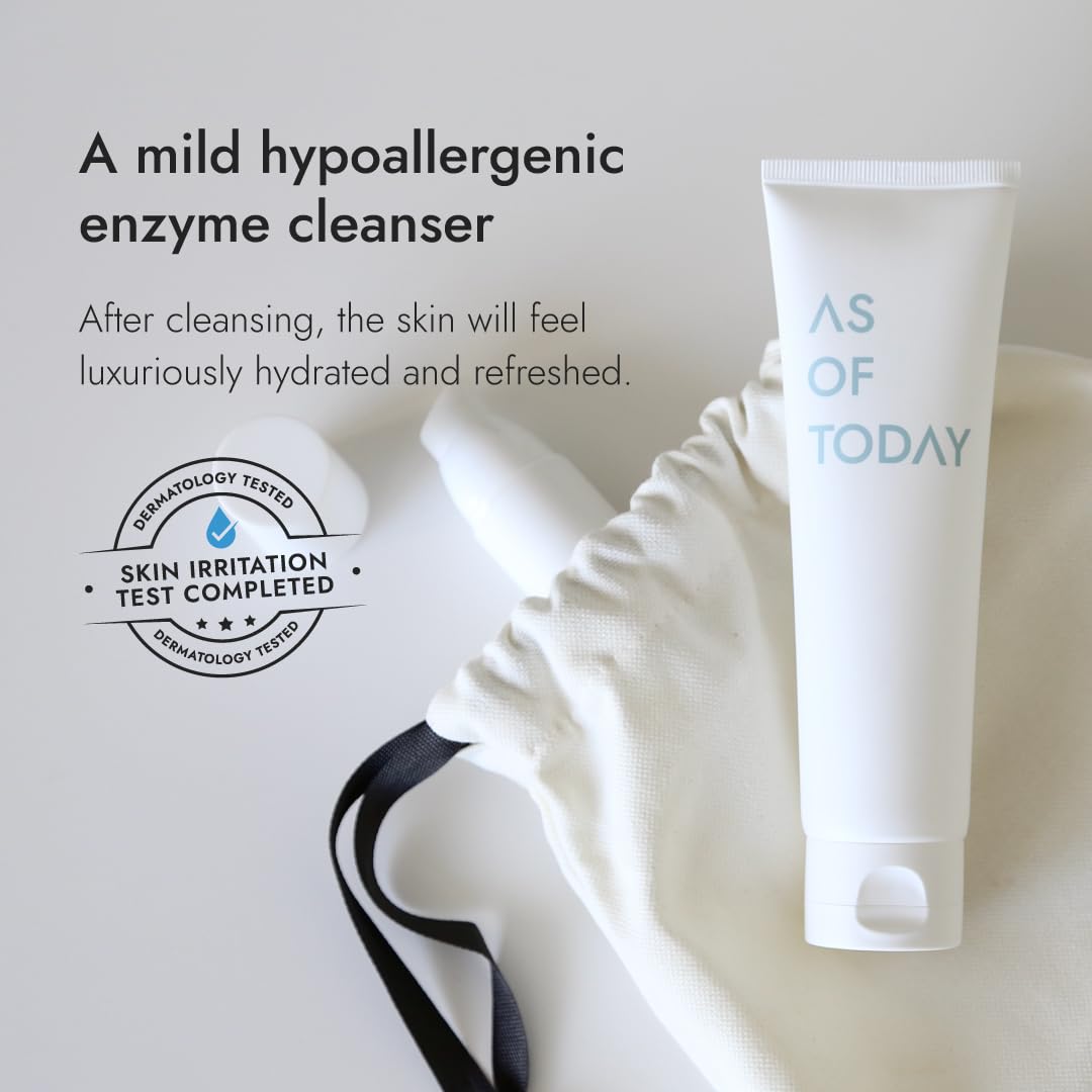 AS OF TODAY R Peptide Enzyme Cleanser hydrating formula keeps skin comfortable after rinse.