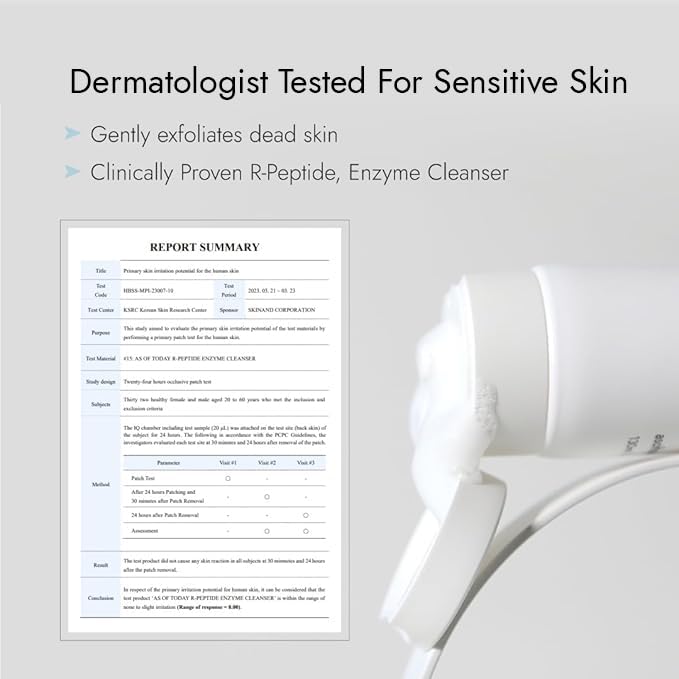 AS OF TODAY R Peptide Enzyme Cleanser quillaja extract soothes during cleansing.