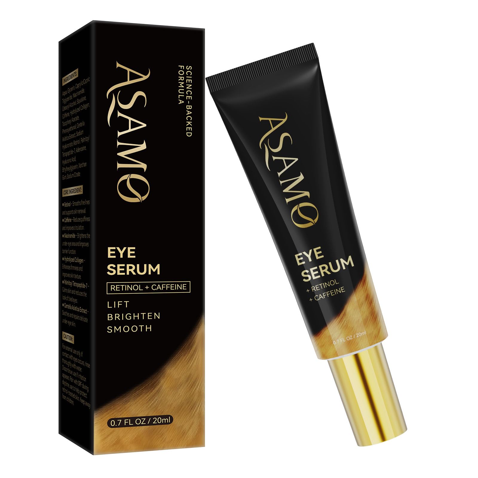 ASAMO eye serum fast-absorbing formula revives tired eyes with instant hydration