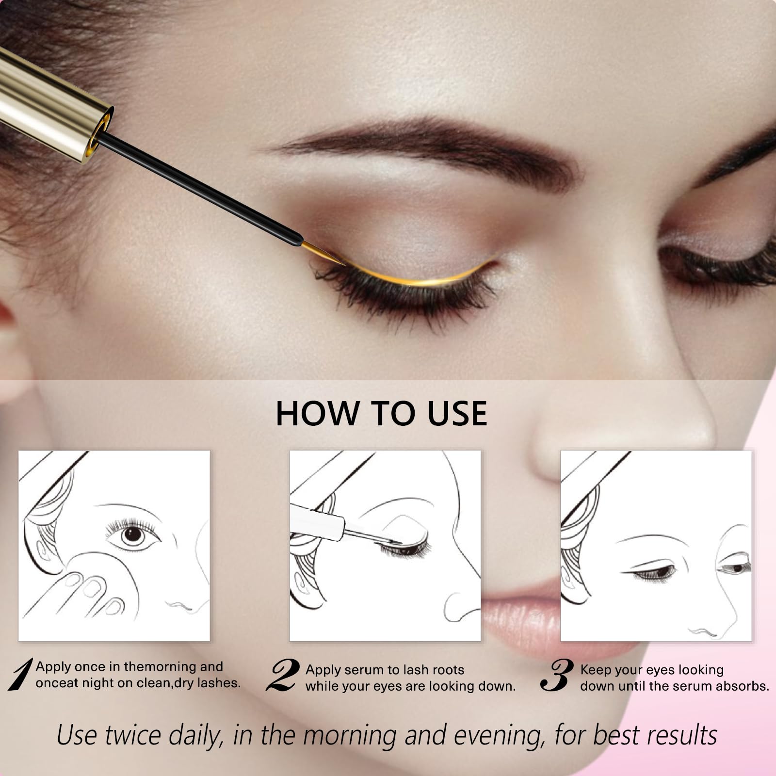 Illustration of the 15 botanical extracts reinforces natural lash nourishment.