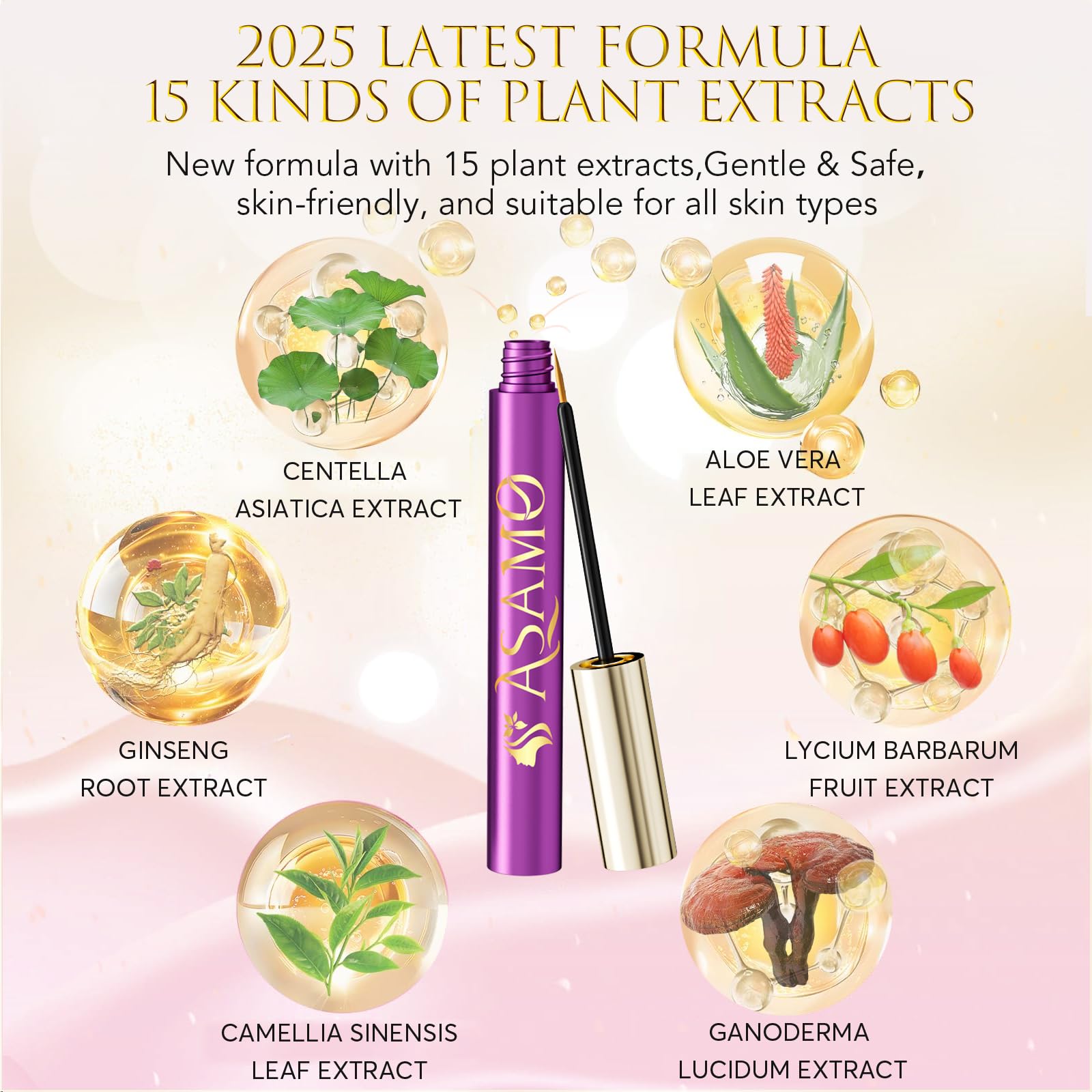 ASAMO hypoallergenic formula is gentle for sensitive eyes during night routines.