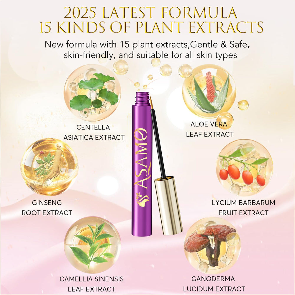 ASAMO hypoallergenic formula is gentle for sensitive eyes during night routines.