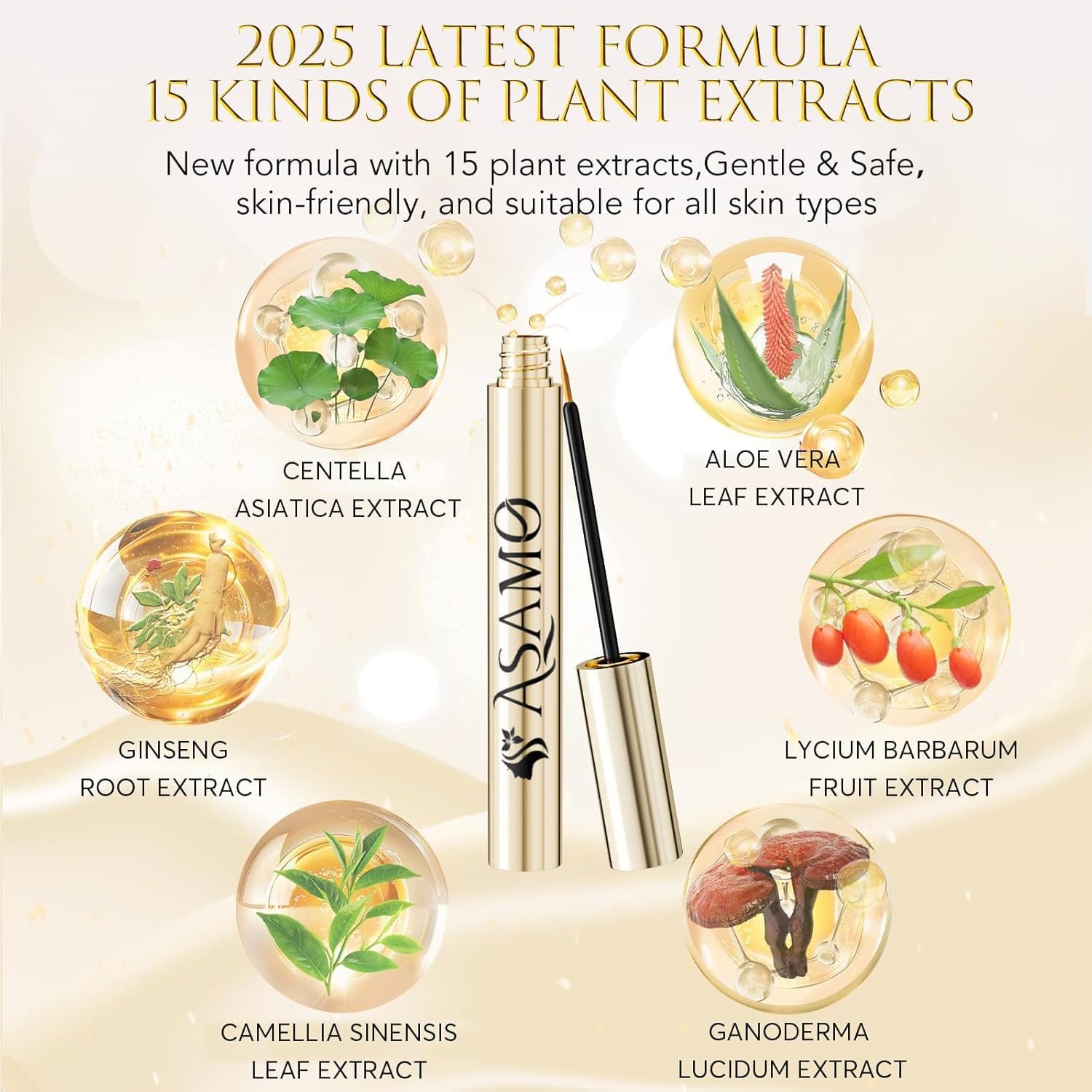 ASAMO Eyelash Serum closeup highlights premium formula and subtle lash nourishment.