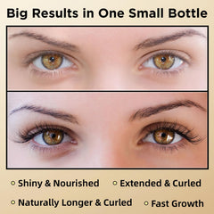 ASAMO eyelash serum bottle closeup highlights premium, oil-free formula.
