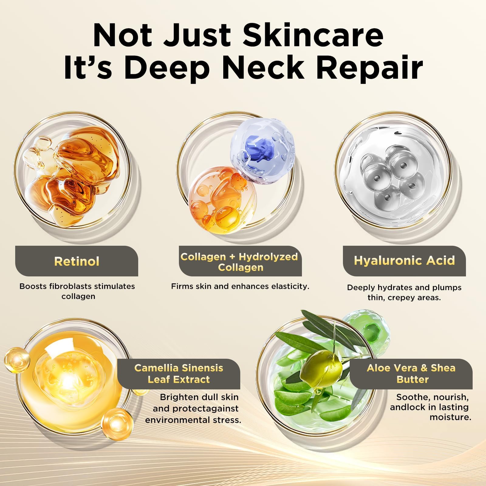 ASAMO neck cream texture closeup highlighting smooth application