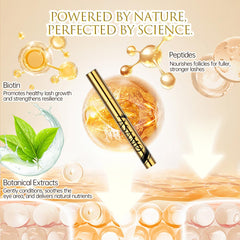 ASAMO Pure Gold close-up shows precise serum on lashes during application.