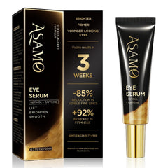 ASAMO Retinol Eye Serum bottle close-up showing firming formula