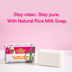 Soft, hydrated skin is possible with daily use of Asantee rice milk soap.
