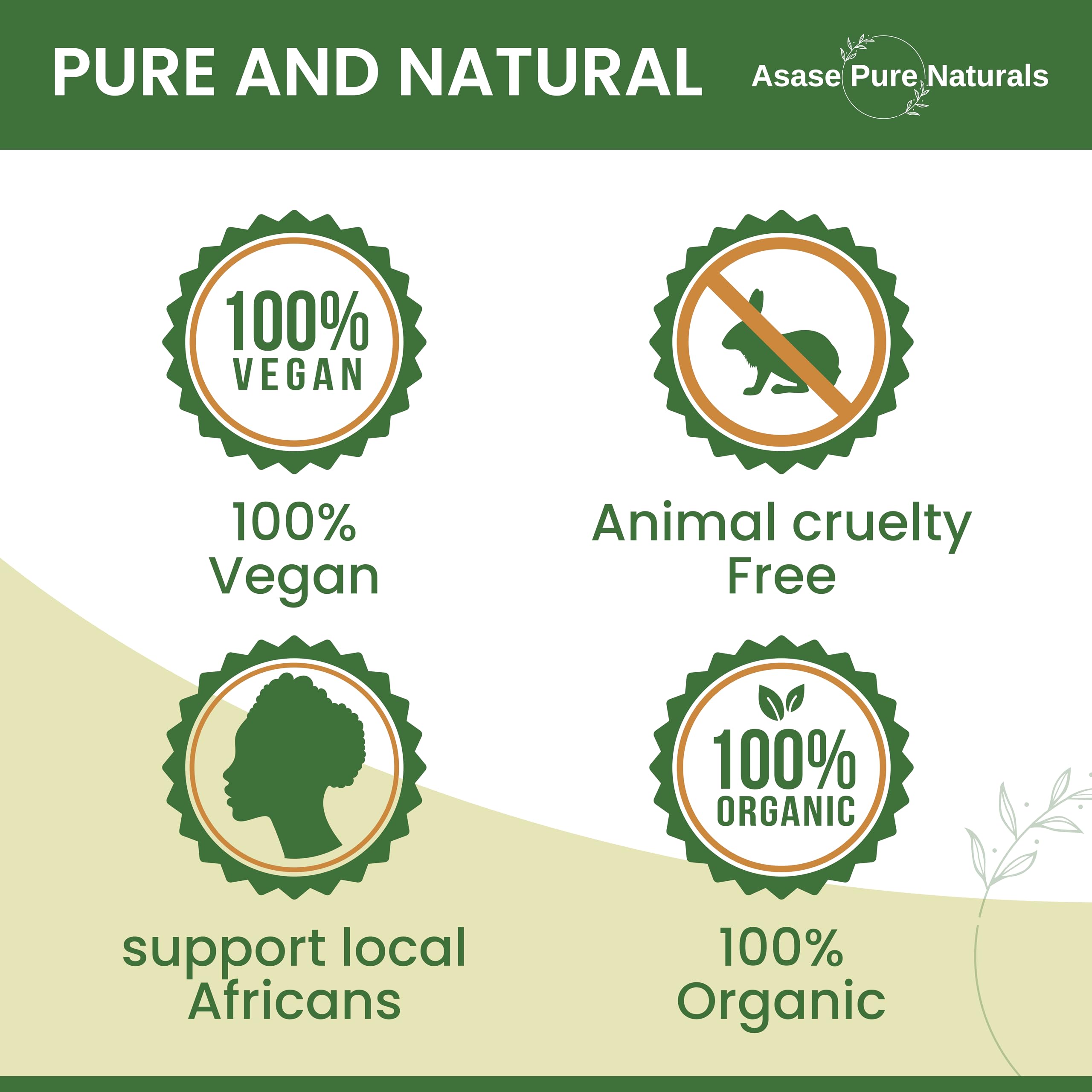 Asase Pure Naturals shea butter from Ghana with ethical sourcing.
