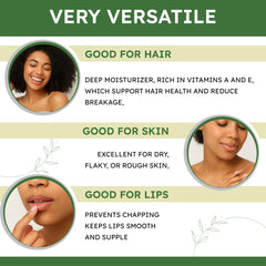 Asase Pure Naturals shea butter used for hair care and strength.