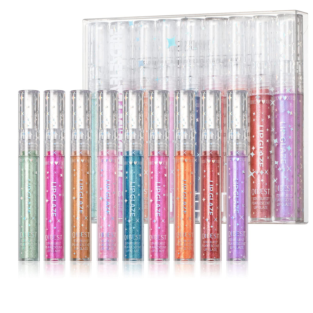 Aseawave lip gloss nine-color set with radiant shimmer for daily glam.