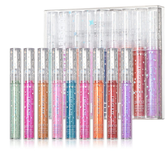 Aseawave lip gloss nine-color set with radiant shimmer for daily glam.