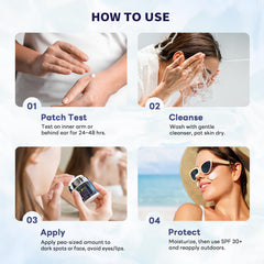 Ashania sun-spot-lightening-routine visual implies daytime use with UV protection.