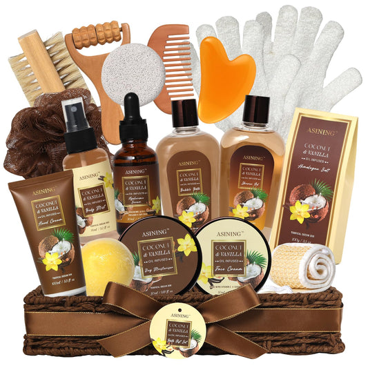 ASINING spa basket wrapped gift, luxurious at‑home pampering option for special occasions