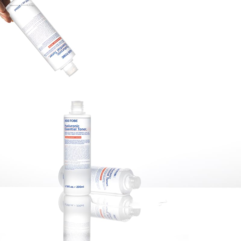 ASIS-TOBE Hyaluronic Essential Toner with glass bottle and minimal design.