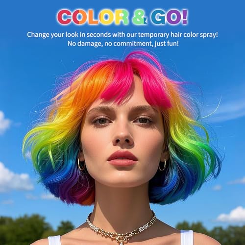 Asocrew Orange Hair Spray on hair delivers washable color for cosplay.