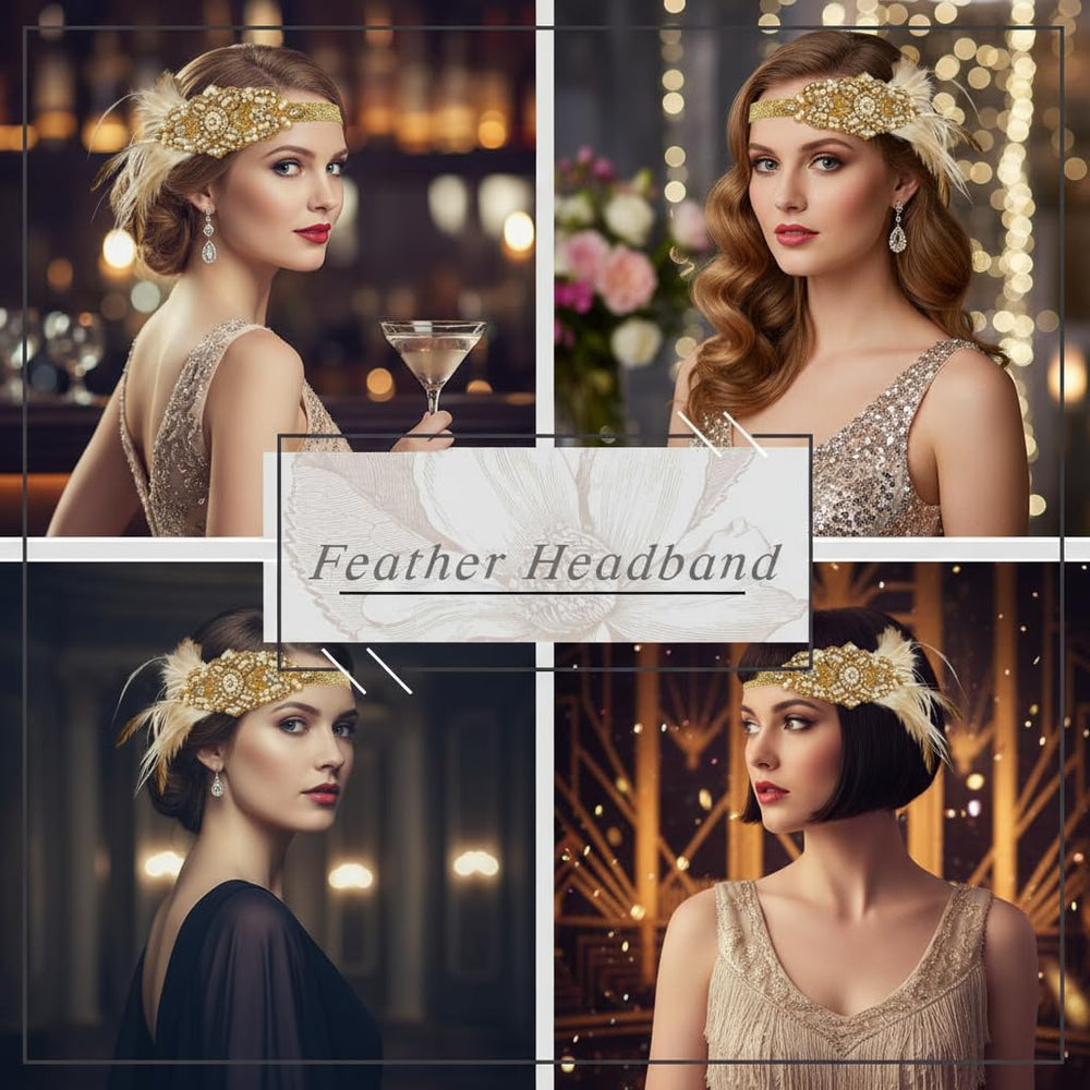 asooll gold feather headband for costume parties and performances