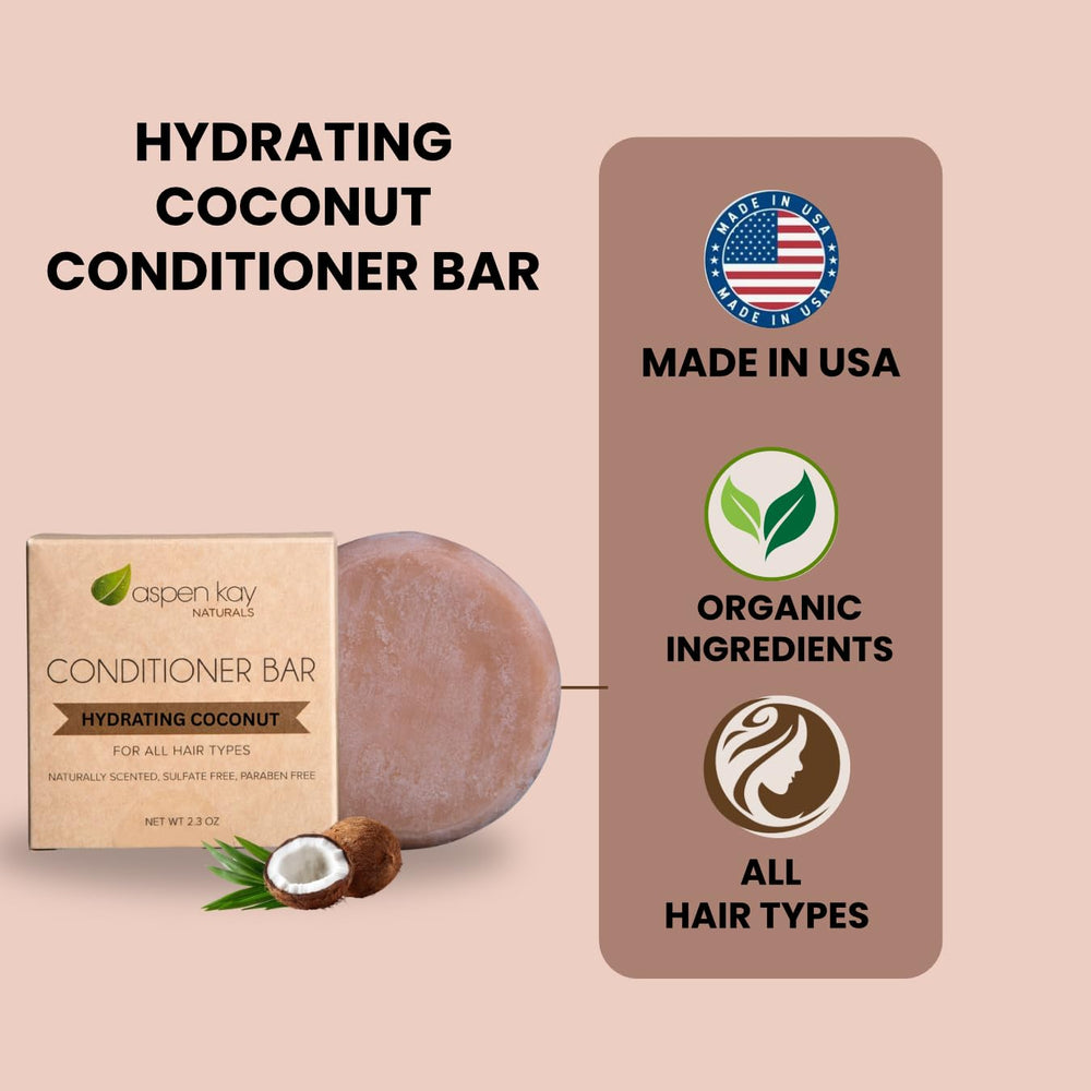 Aspen Kay Naturals conditioner bar in hand hydrating curls
