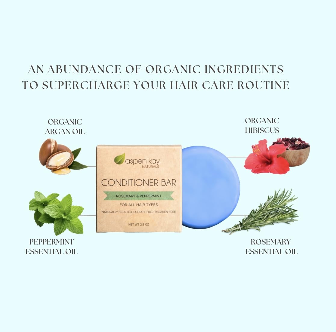 Aspen Kay Naturals conditioner bar suited for all hair types, including frizzy hair.