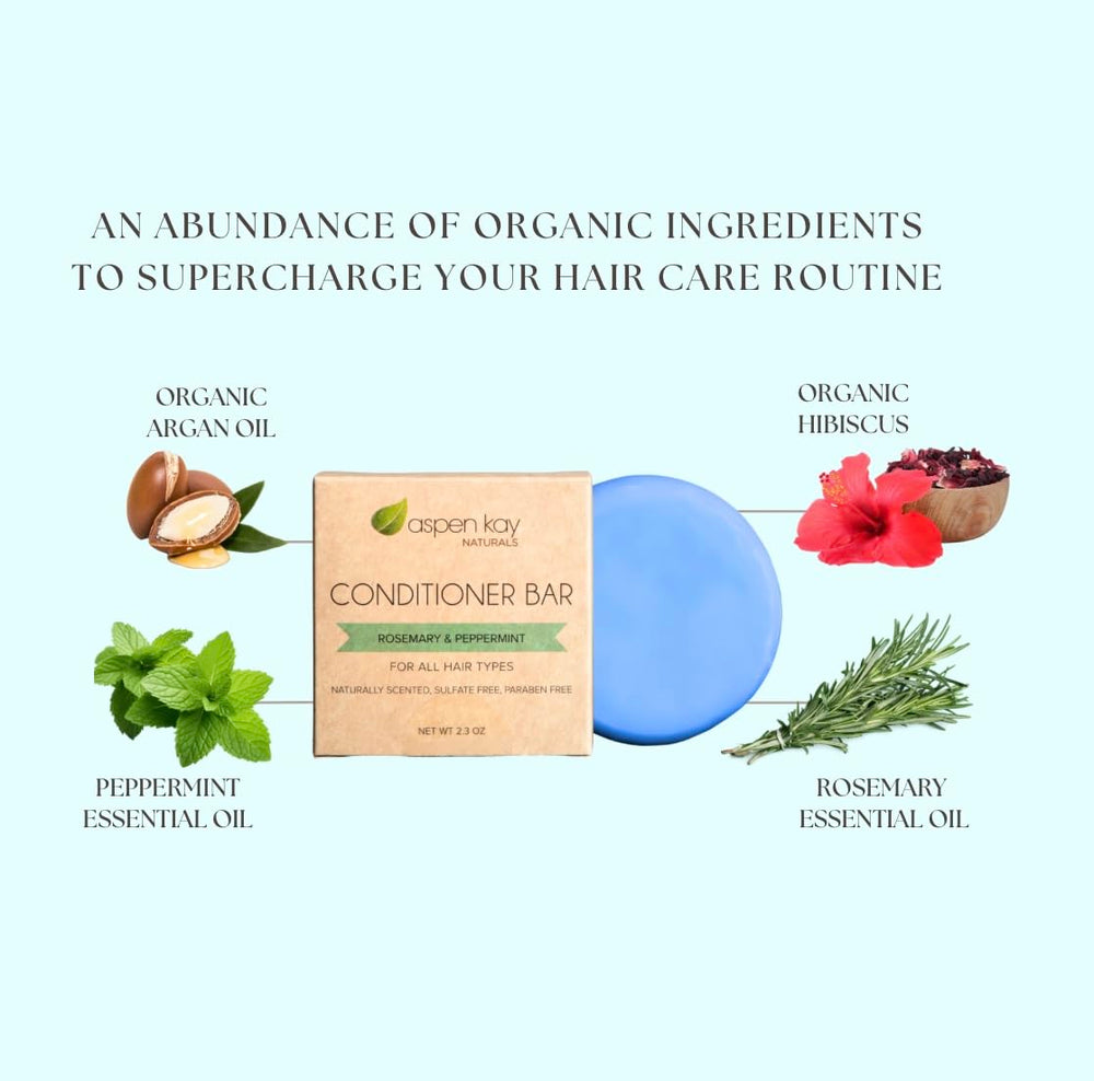 Aspen Kay Naturals conditioner bar suited for all hair types, including frizzy hair.