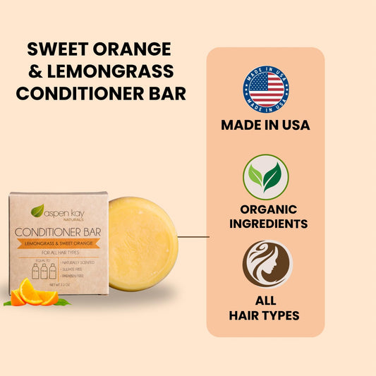 Lemongrass conditioner bar in hand, rectangle shape for easy use.