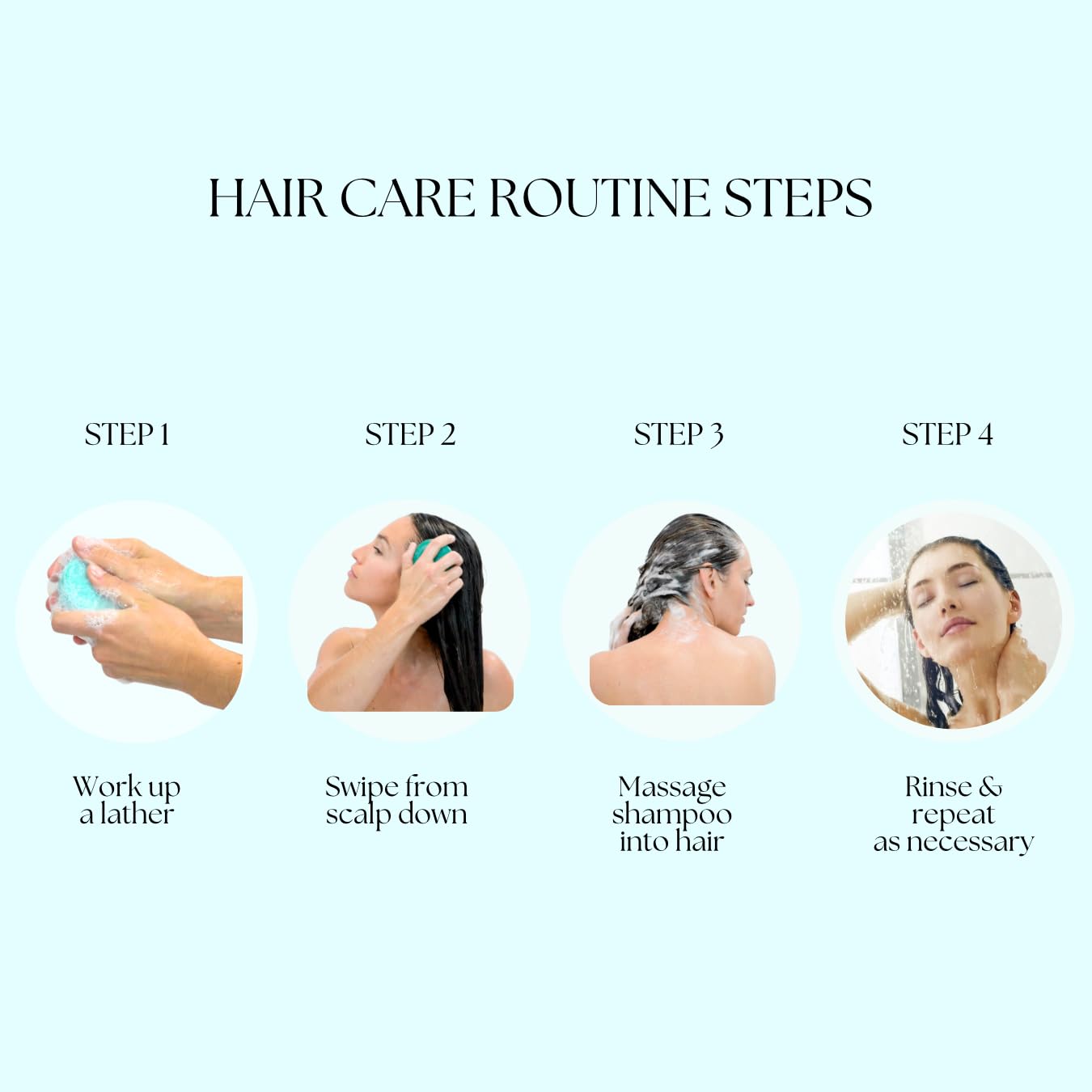 Rich lather forming from the shampoo bar demonstrates cleansing power.