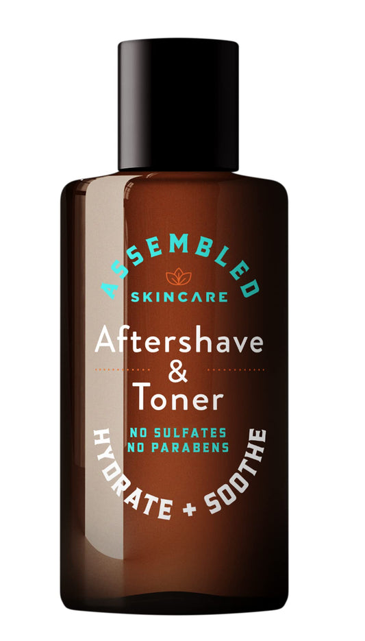 Close-up of ASSEMBLED label showing fragrance-free formula for sensitive skin.