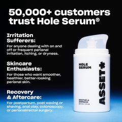 Asset Hole Serum aftercare after waxing or shaving scenario demonstration.