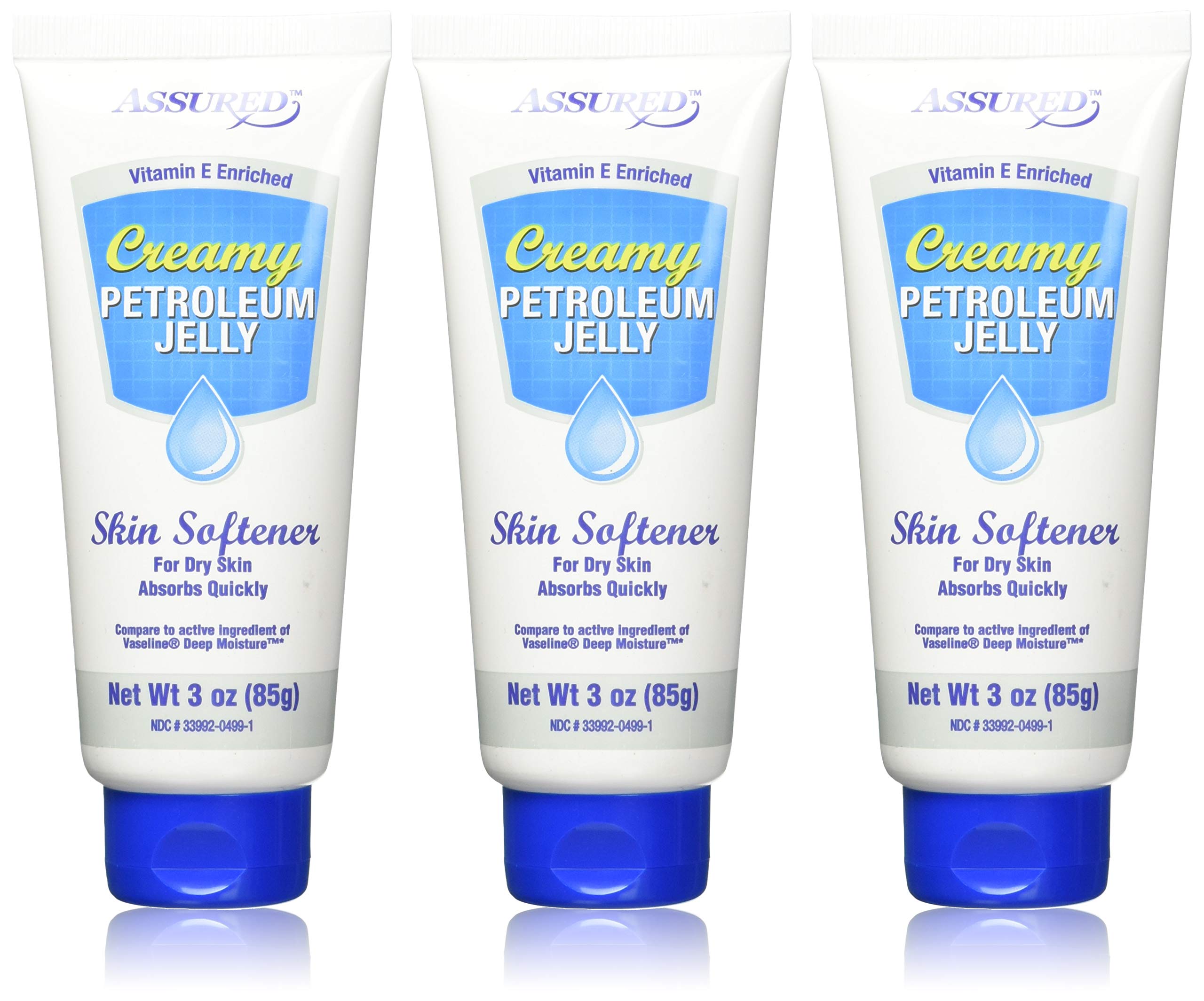 ASSURED Creamy Petroleum Jelly Hand Cream tube for soft, hydrated hands.