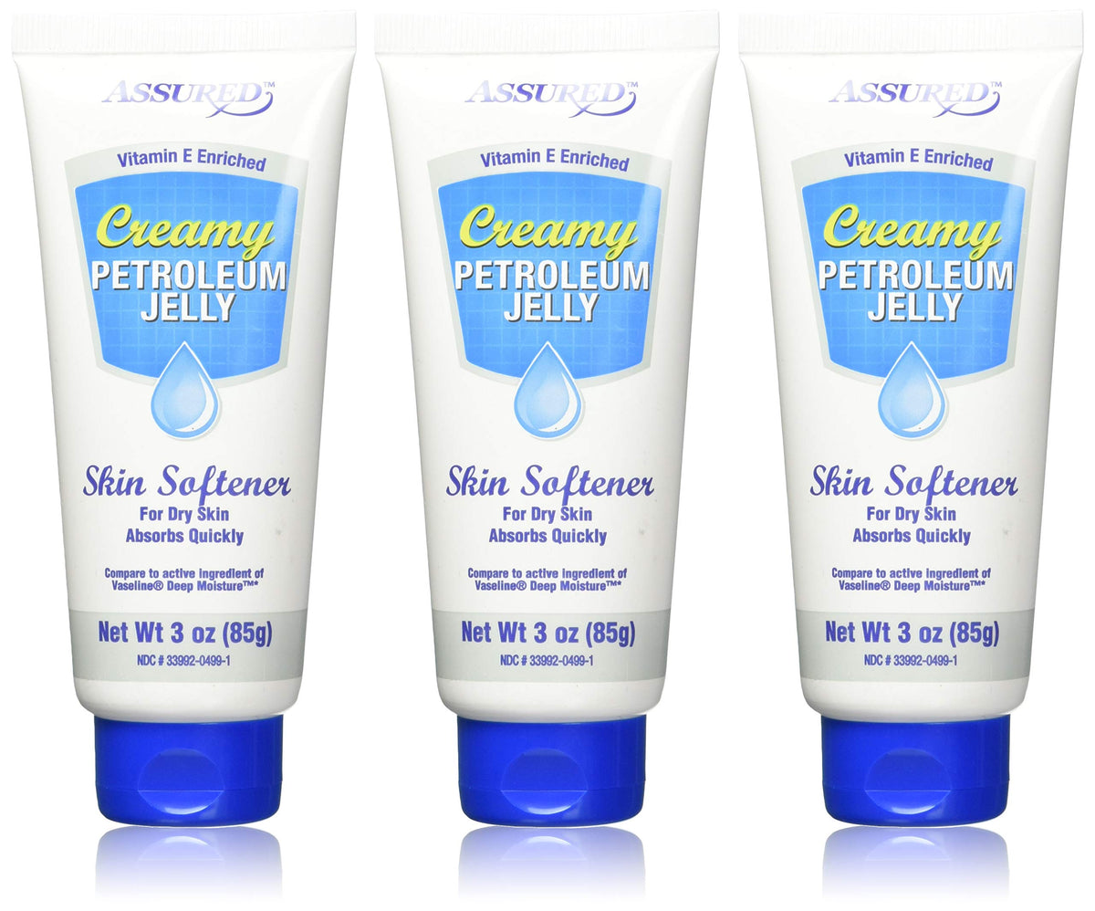ASSURED Creamy Petroleum Jelly Hand Cream tube for soft, hydrated hands.
