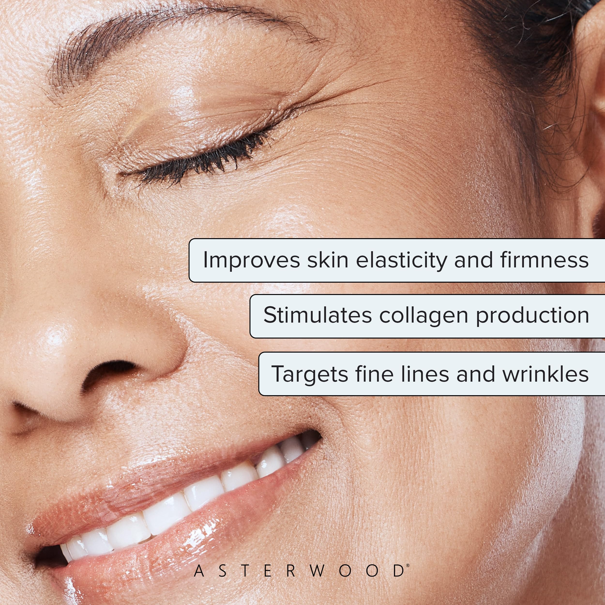 Asterwood Copper Peptides Serum dropper dispensing hydration for smoother skin.