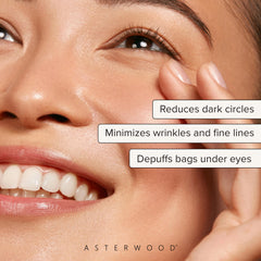 Close-up of lightweight gel texture delivering hydration to delicate eye skin.