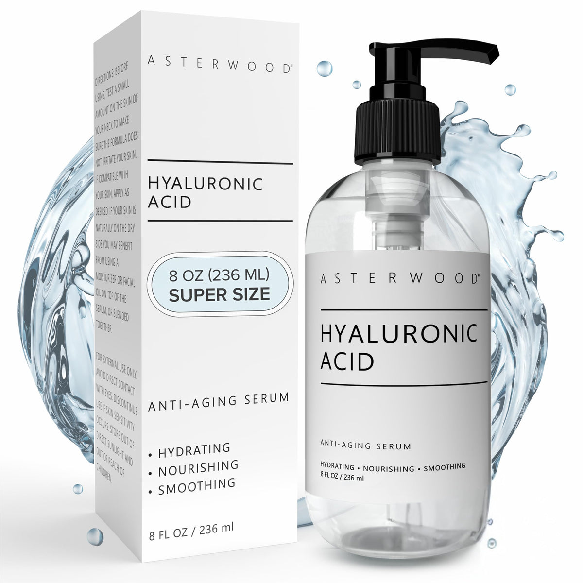 Asterwood Hyaluronic Serum bottle for daily hydration