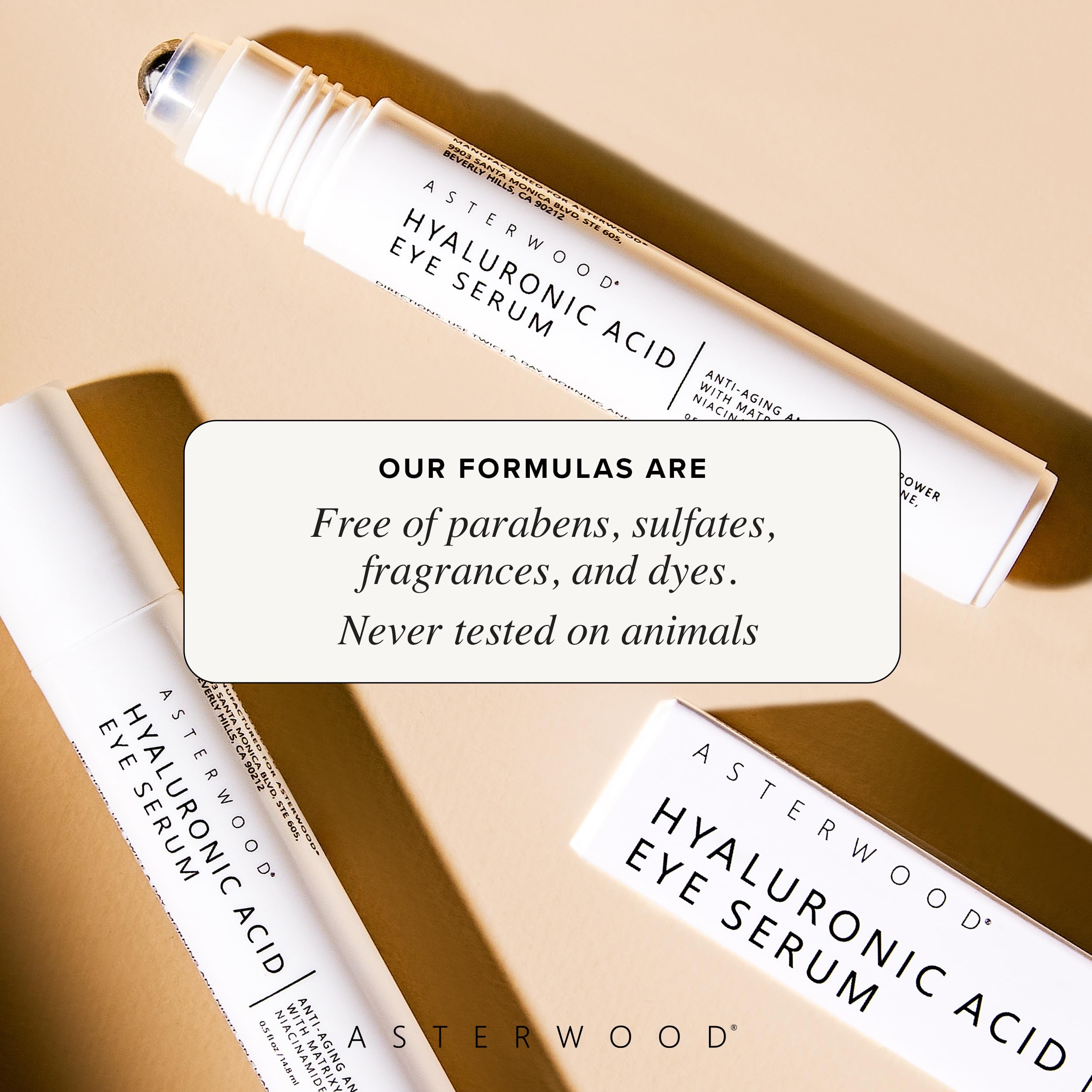 Ingredient label emphasizing Matrixyl 3000, Niacinamide, and Caffeine.