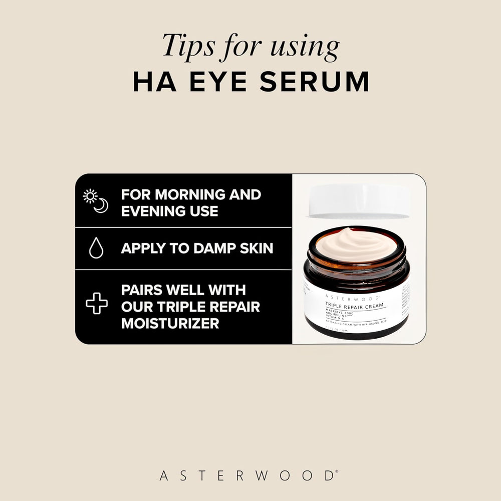 Morning and night routine with easy-to-use eye serum.