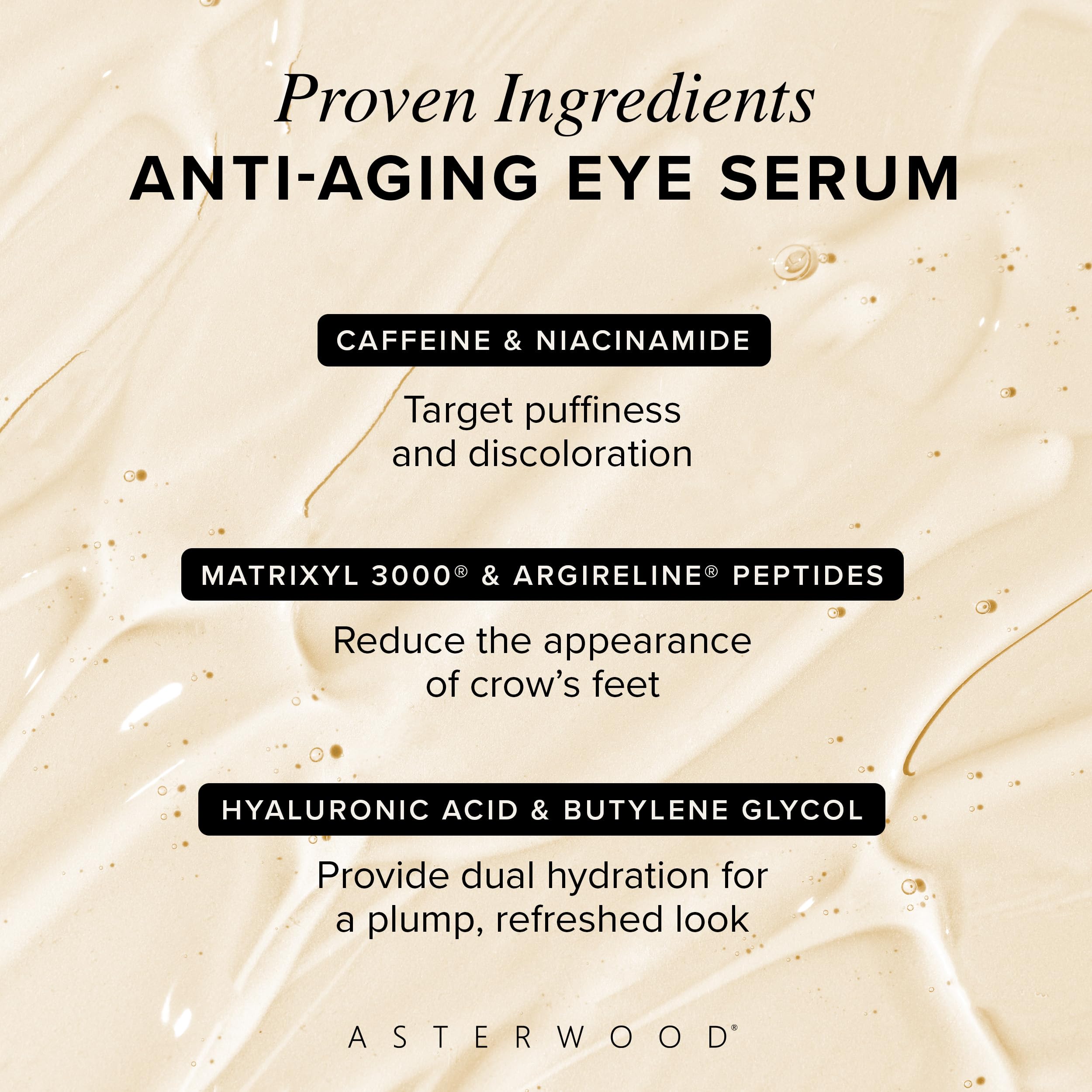 Gently applying serum under the eyes to target fine lines.
