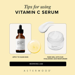 Asterwood Vitamin C Serum dark glass bottle protects potency and freshness.