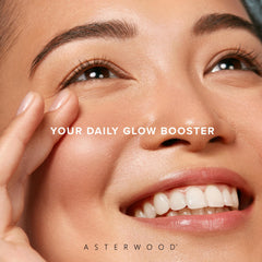 Asterwood Vitamin C Serum lightweight texture on skin sample suggests easy daily use.
