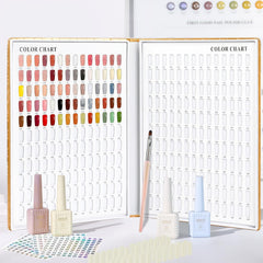 ASTONFOG complete nail color chart kit with tips, labels, and brush