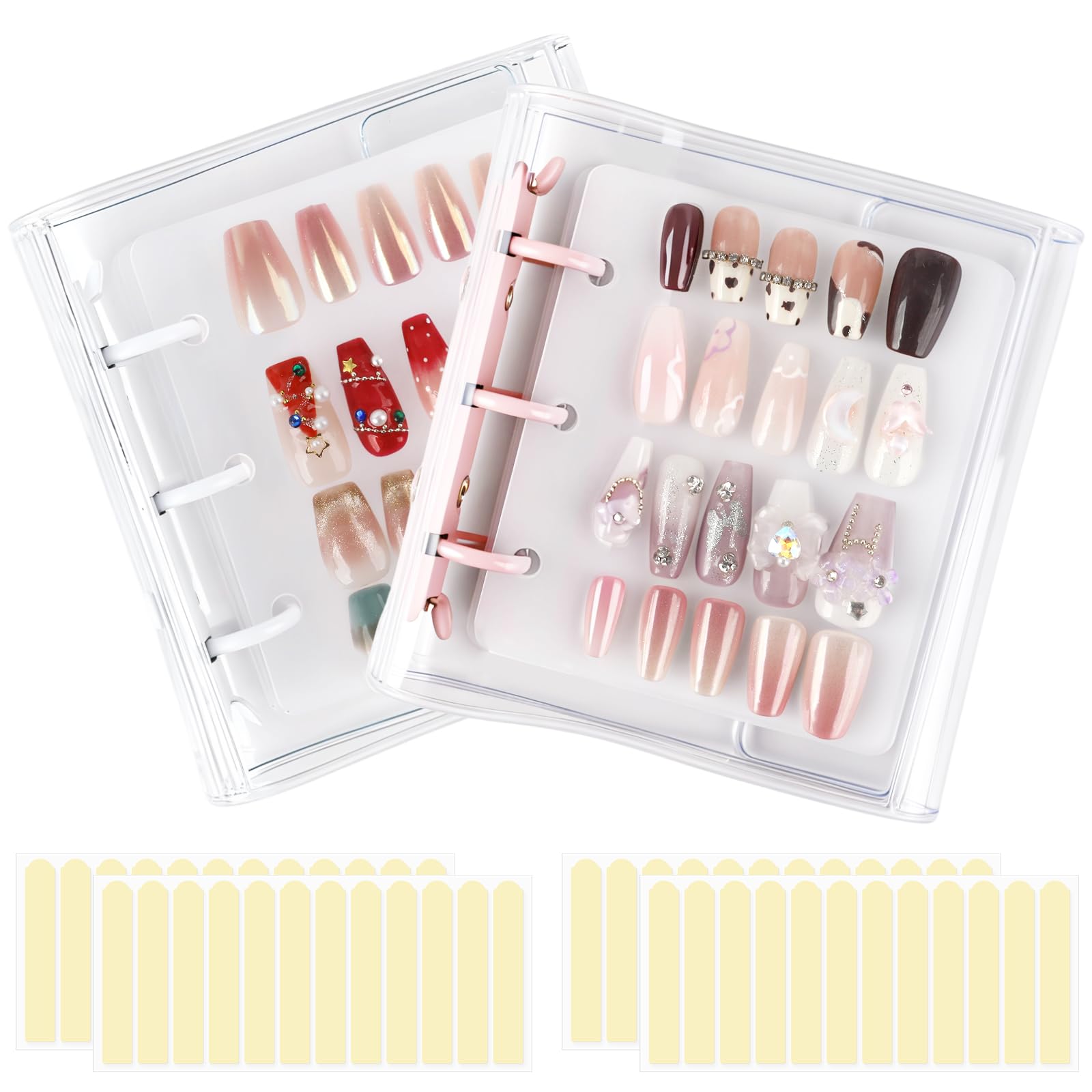 ASTONFOG nail organizer pink cover—compact display keeps nails tidy and dust-free.